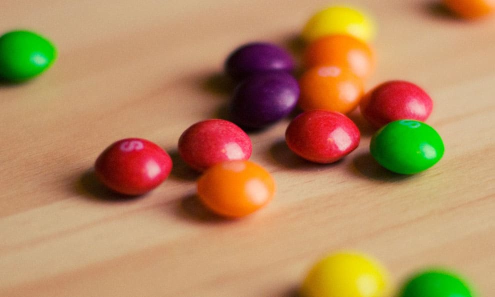 Various Skittles candies