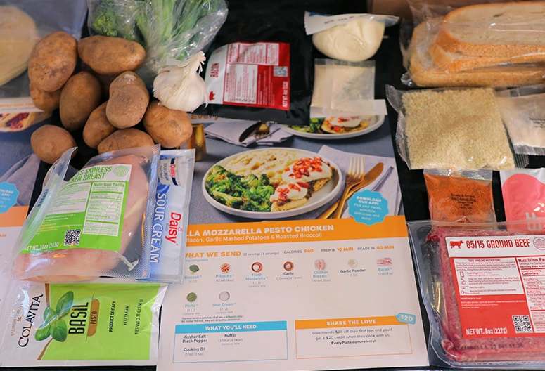 EveryPlate Ingredients Laying On Kitchen Table