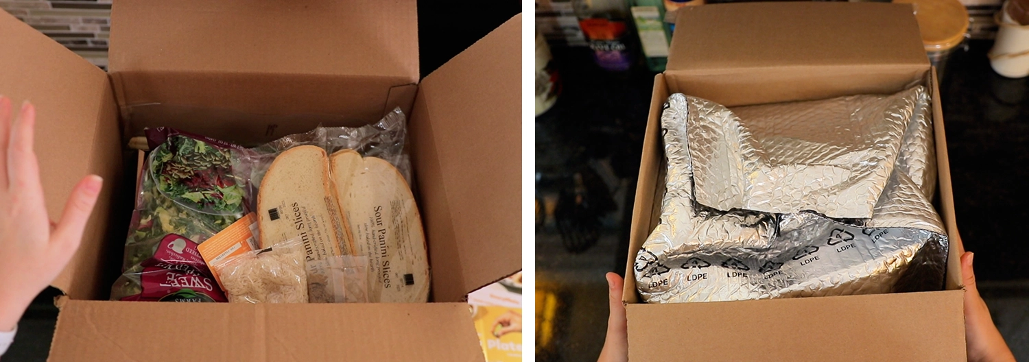 EveryPlate Packaging Without Insulation vs With Insulation