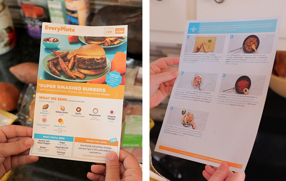 Old EveryPlate Recipe Cards vs New EveryPlate Recipe Cards