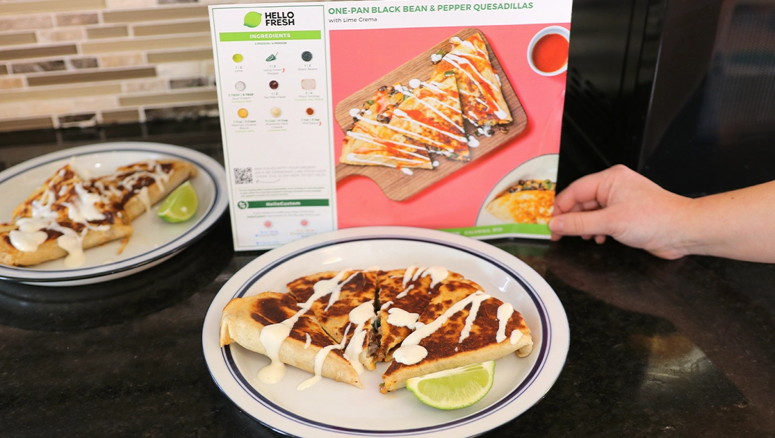 My HelloFresh One-Pan Black Bean and Pepper Quesadillas Meal