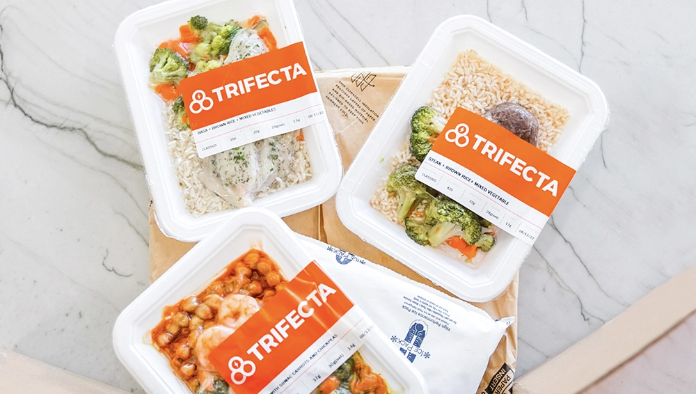 Trifecta Nutrition Packaging Laid Out