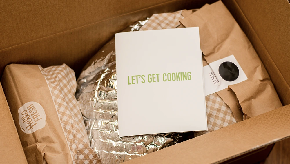 Inside Meal Kit Box (HelloFresh)