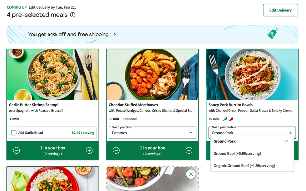 Hello fresh deals menu canada