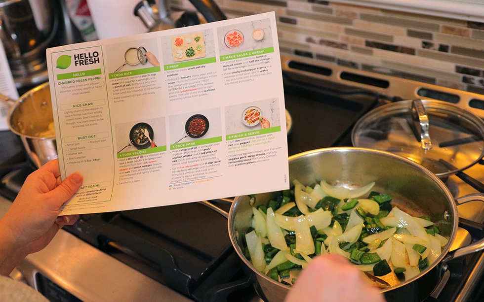 Cooking Our HelloFresh Meal