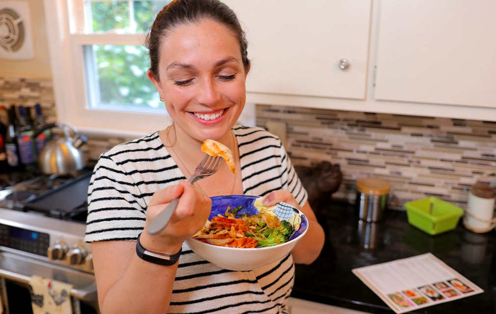 Emily Eating Green Chef Meal