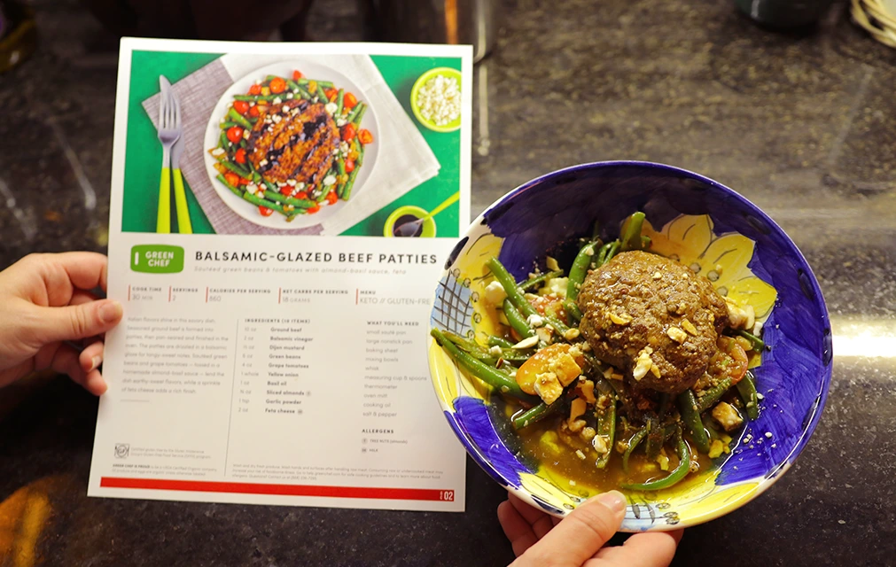 Our Green Chef Keto Beef Patties Meal