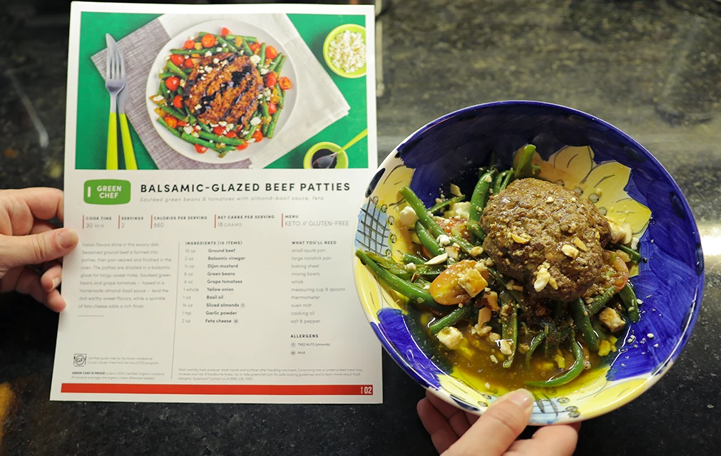 Portion Size Of Our Balsamic-Glazed Beef Patties Green Chef Meal