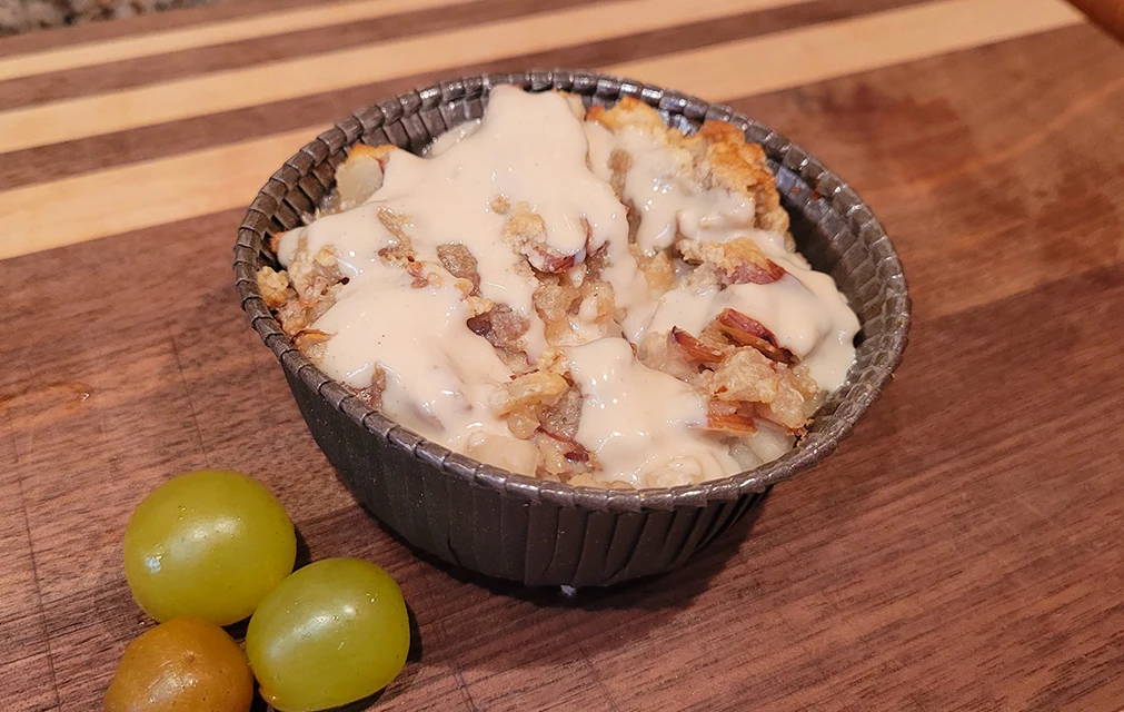 My Thistle Balsamic Pear Crumble with Vanilla Cashew Cream